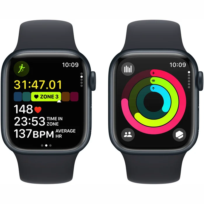 Apple Watch Series 9 GPS + Cellular 45mm Midnight Aluminium Case with Midnight Sport Band S/M - Komplektācijā nav lādētājs [Demo]